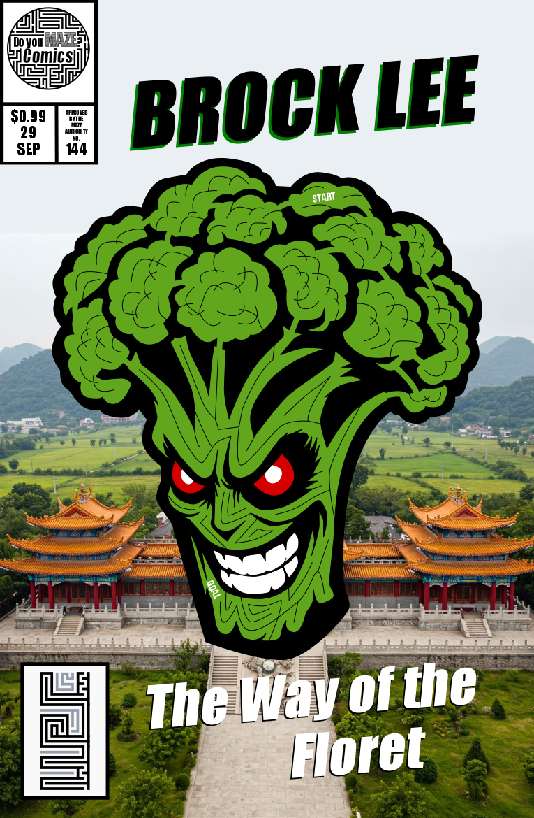 Maze Comic Book Cover #144 - BROCK LEE — Free Printable Mazes for